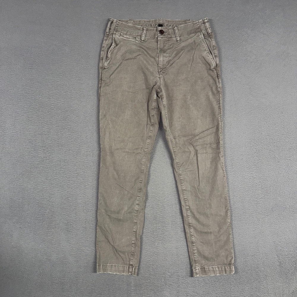 American Eagle Pants Mens 30x30 (Fits 30x27) Grey Slim Fit Stretch Cotton Blend